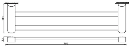 Полотенцедержатель двойной RUSH Thira TR36532В